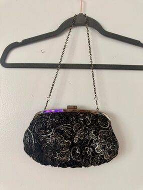 Vintage Glam Black Embroidered Lace Minaudière | Le Jou Jou